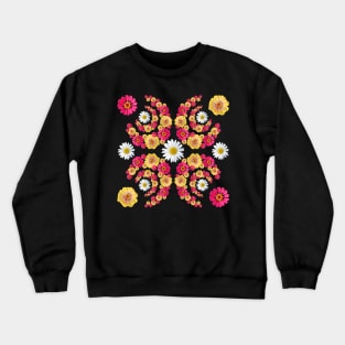 Zinnia Flower Daisy Floral Pattern Daisies blossom Zinnia Crewneck Sweatshirt